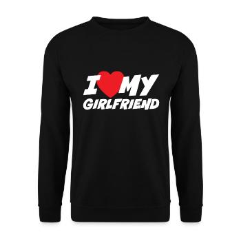 I Love my Girlfriend - Unisex Sweatshirt - black - Front - Alina (178cm) & Michal (187cm)