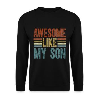 Cadeau de fête des pères drôle papa chemises génial comme mon - Sweat-shirt Unisexe - noir - Devant - Alina (178cm) & Michal (187cm)