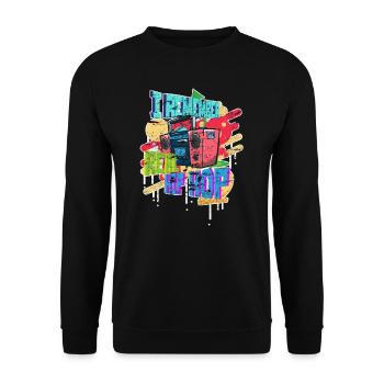 90er Hip Hop - Unisex Pullover - Schwarz - Vorne - Alina (178cm) & Michal (187cm)