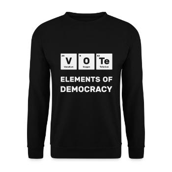 Vote periodic table democracy - Unisex Sweatshirt - black - Front - Alina (178cm) & Michal (187cm)