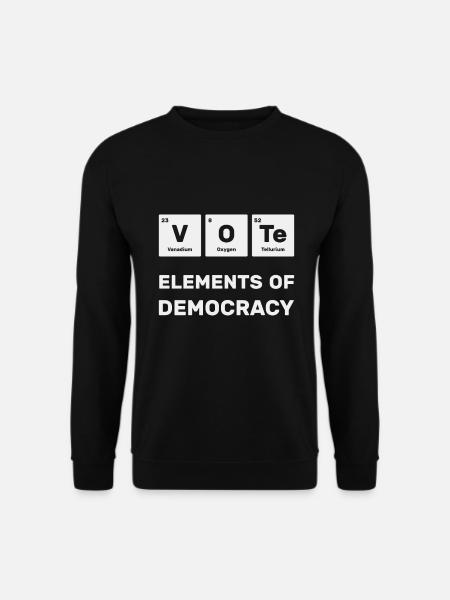 Vote Periodensystem Demokratie - Unisex Pullover - Schwarz