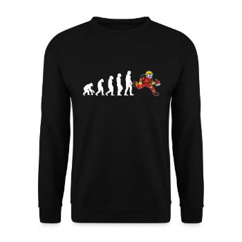 Feuerwehrmann Evolution Feuerwehr - Unisex Pullover - Schwarz - Vorne - Alina (178cm) & Michal (187cm)