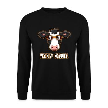 Cow Cows Cattle Farmer Farmer - Unisex Sweatshirt - black - Front - Alina (178cm) & Michal (187cm)