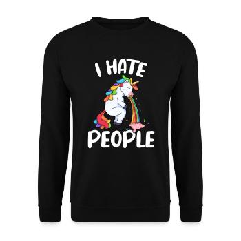 Je déteste les gens De la licorne - Sweat-shirt Unisexe - noir - Devant - Alina (178cm) & Michal (187cm)