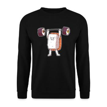 Sushi Kraftsport Body Building Gym Maki - Sweat-shirt Unisexe - noir - Devant - Alina (178cm) & Michal (187cm)