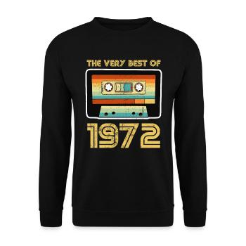 Jahrgang 1972 Retro Geburtstag Kassette - Unisex Pullover - Schwarz - Vorne - Alina (178cm) & Michal (187cm)