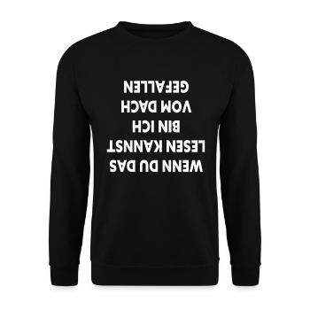 Dachdecker Lustig Dach Handwerker - Unisex Pullover - Schwarz - Vorne - Alina (178cm) & Michal (187cm)
