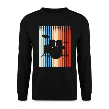 Drums Retro Drumset Pilons - Sweat-shirt Unisexe - noir - Devant - Alina (178cm) & Michal (187cm)