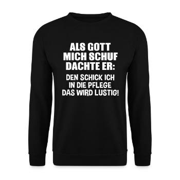Pfleger Pflegekraft Krankenpfleger Pflege - Unisex Pullover - Schwarz - Vorne - Alina (178cm) & Michal (187cm)