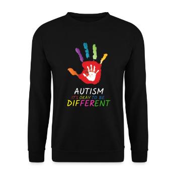 Autism Awareness It's Okay To Be Different - Unisex Pullover - Schwarz - Vorne - Alina (178cm) & Michal (187cm)