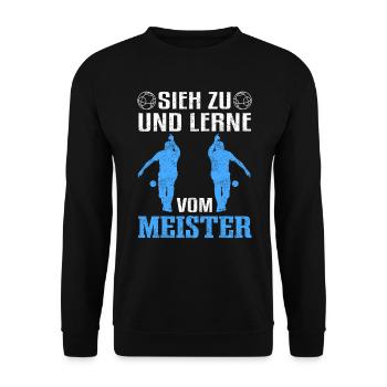 Boule Lerne vom Meister Boccia Petanque Bocce - Unisex Pullover - Schwarz - Vorne - Alina (178cm) & Michal (187cm)