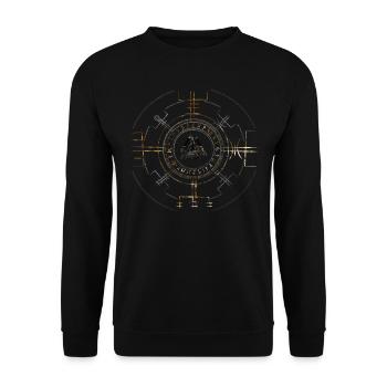 Valknut, symbol Odin, runes | Viking Nordic - Unisex Sweatshirt - black - Front - Alina (178cm) & Michal (187cm)