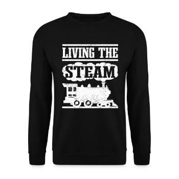 Locomotive à vapeur et modèle de chemin de fer - Sweat-shirt Unisexe - noir - Devant - Alina (178cm) & Michal (187cm)