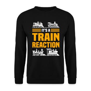 Model Railway Train Collector Locomotive - Unisex Sweatshirt - black - Front - Alina (178cm) & Michal (187cm)