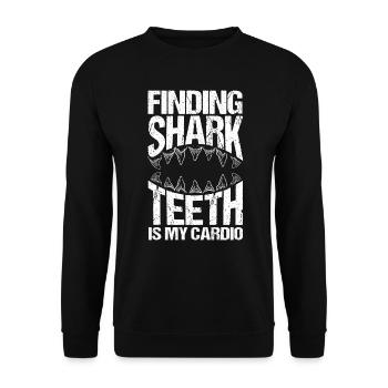 Shark Teeth Fossil Collector - Unisex Sweatshirt - black - Front - Alina (178cm) & Michal (187cm)