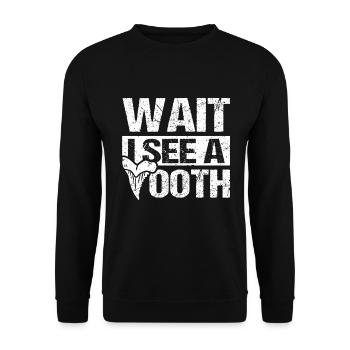 Shark Tooth Fossil Collector Shark Teeth - Unisex Sweatshirt - black - Front - Alina (178cm) & Michal (187cm)