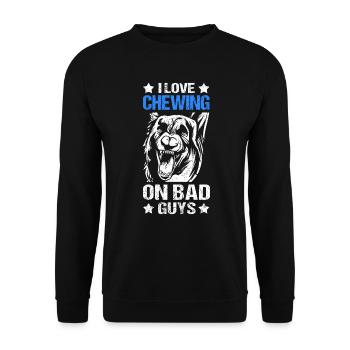 Polizeihund Polizei Schäferhund - Unisex Pullover - Schwarz - Vorne - Alina (178cm) & Michal (187cm)