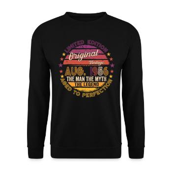 Original août 1956 66th Birthday Gift - Sweat-shirt Unisexe - noir - Devant - Alina (178cm) & Michal (187cm)