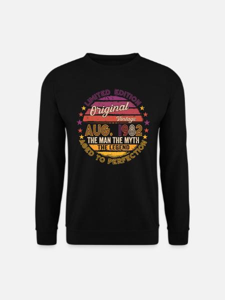 Original August 1982 40. Geburtstag Geschenk Fun - Unisex Pullover - Schwarz