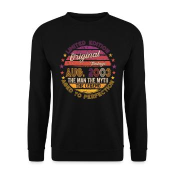 Original August 2003 19th Birthday Gift Fun - Unisex Sweatshirt - black - Front - Alina (178cm) & Michal (187cm)