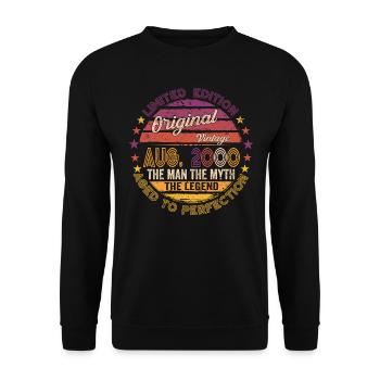 Original August 2000 22nd Birthday Gift Fun - Unisex Sweatshirt - black - Front - Alina (178cm) & Michal (187cm)