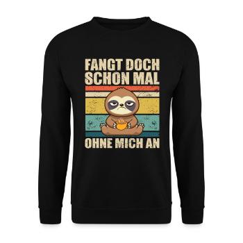 Faultier Arbeitskollege - Unisex Pullover - Schwarz - Vorne - Alina (178cm) & Michal (187cm)