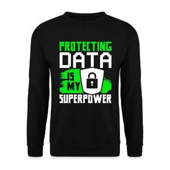 Cyber Security Datenschutz - Unisex Pullover - Schwarz - Vorne - Alina (178cm) & Michal (187cm)