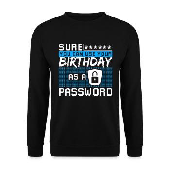 Cyber Security Passwort Hacker - Unisex Pullover - Schwarz - Vorne - Alina (178cm) & Michal (187cm)