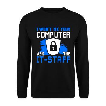 Cyber Security Funny - Unisex Sweatshirt - black - Front - Alina (178cm) & Michal (187cm)