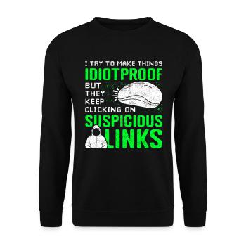 Hameçonnage en matière de cybersécurité - Sweat-shirt Unisexe - noir - Devant - Alina (178cm) & Michal (187cm)