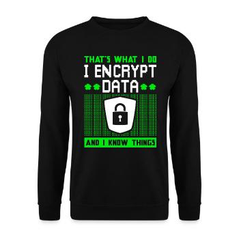 Encrypt cyber security data code - Unisex Sweatshirt - black - Front - Alina (178cm) & Michal (187cm)