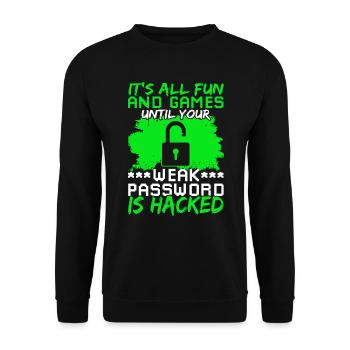 Passwort hacken Ethical Hacker - Unisex Pullover - Schwarz - Vorne - Alina (178cm) & Michal (187cm)