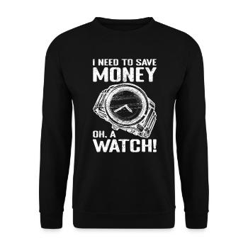 Montre Collector Time Montre-bracelet - Sweat-shirt Unisexe - noir - Devant - Alina (178cm) & Michal (187cm)