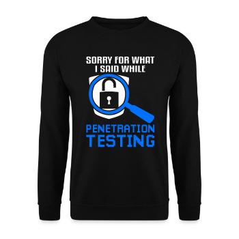 Cybersicherheit Penetration Testing - Unisex Pullover - Schwarz - Vorne - Alina (178cm) & Michal (187cm)