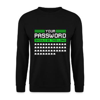 Cybersicherheit Lustig Passwort - Unisex Pullover - Schwarz - Vorne - Alina (178cm) & Michal (187cm)
