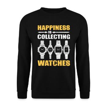 Montre Collector Montre Bracelet - Sweat-shirt Unisexe - noir - Devant - Alina (178cm) & Michal (187cm)