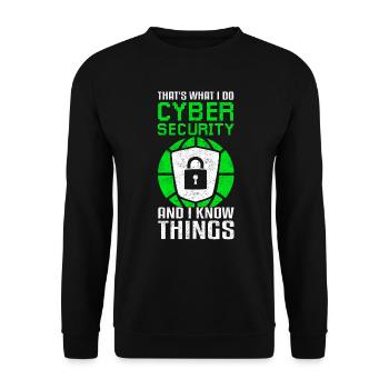 Cybersicherheit Lustig Datenschutz - Unisex Pullover - Schwarz - Vorne - Alina (178cm) & Michal (187cm)