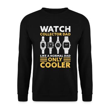 Montre Collector Papa Montre-bracelet Montre - Sweat-shirt Unisexe - noir - Devant - Alina (178cm) & Michal (187cm)