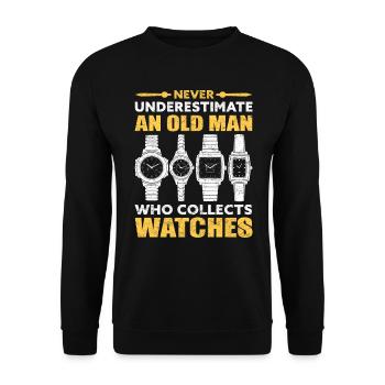 Collection de montres Grand-père Time Watch - Sweat-shirt Unisexe - noir - Devant - Alina (178cm) & Michal (187cm)