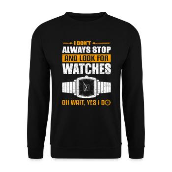 Wristwatch Watch Collector Watch Watch - Unisex Sweatshirt - black - Front - Alina (178cm) & Michal (187cm)