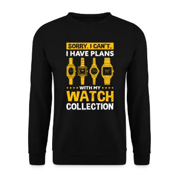 Montre Collector Montre Bracelet - Sweat-shirt Unisexe - noir - Devant - Alina (178cm) & Michal (187cm)