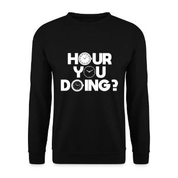 Watch Collector Joke Collect Watches - Unisex Sweatshirt - black - Front - Alina (178cm) & Michal (187cm)