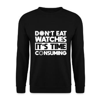 Watch Collector Witz Watch Collection Watch - Unisex Sweatshirt - black - Front - Alina (178cm) & Michal (187cm)