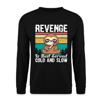 Revenge Sarcasm Sloth Irony - Unisex Sweatshirt - black - Front - Alina (178cm) & Michal (187cm)
