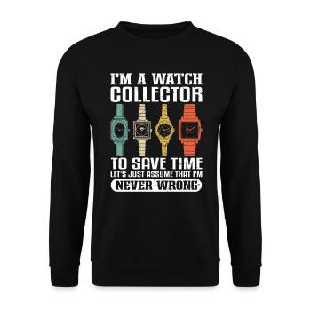 Montre Collector Wristwatch Time - Sweat-shirt Unisexe - noir - Devant - Alina (178cm) & Michal (187cm)