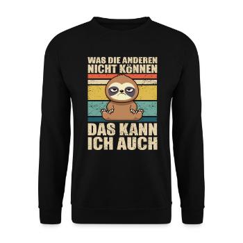 Sloth Saying Work colleague - Unisex Sweatshirt - black - Front - Alina (178cm) & Michal (187cm)