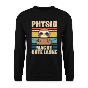 Physiotherapeut Physio Gute Laune - Unisex Pullover - Schwarz - Vorne - Alina (178cm) & Michal (187cm)
