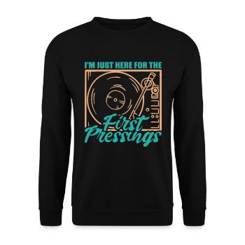 Record Retro Analog - Unisex Sweatshirt - black - Front - Alina (178cm) & Michal (187cm)