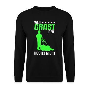 Galabau Landschaftsgärtner Gärtner Gras - Unisex Pullover - Schwarz - Vorne - Alina (178cm) & Michal (187cm)