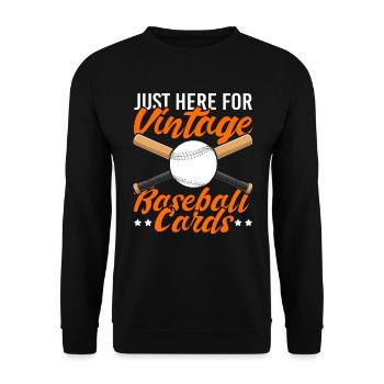 Vintage Baseball Karten Sammelkarten - Unisex Pullover - Schwarz - Vorne - Alina (178cm) & Michal (187cm)
